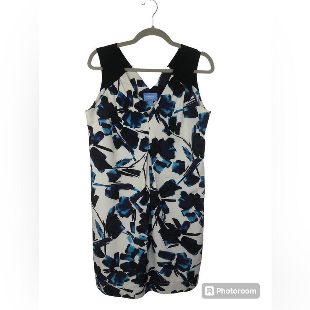 Simply Vera Dress Floral V Neck Pleated Front and Back Side Zip Tank Sleeveless - Picture 1 of 9